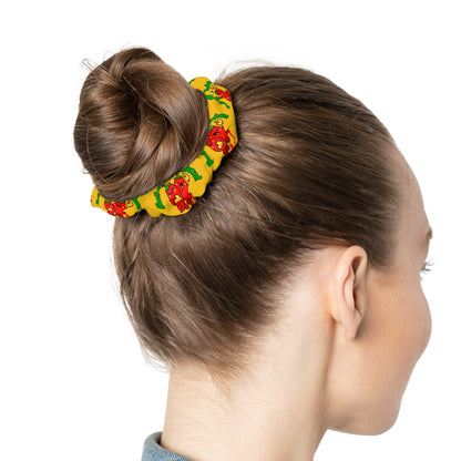 “What's a Pepper's Favorite Dance? Salsa!” Scrunchie – Funny Dance Pun Hair Accessory with Cute Pepper Graphic