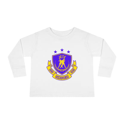 "Jeté Dance Gear" Toddler Dance T-Shirt – Collegiate-Inspired Dancer Graphic Long Sleeve Tee for Kids