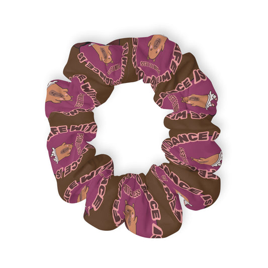 “Life Without Dance Is Pointeless” Scrunchie – Funny Ballet Pun Hair Accessory with Cute Dancing Capybara Graphic