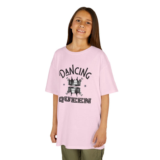 “Dancing Queen" Kids Heavy Cotton™ Tee with Crown Graphic – Dance-Inspired Graphic Tee for Adults & Kids