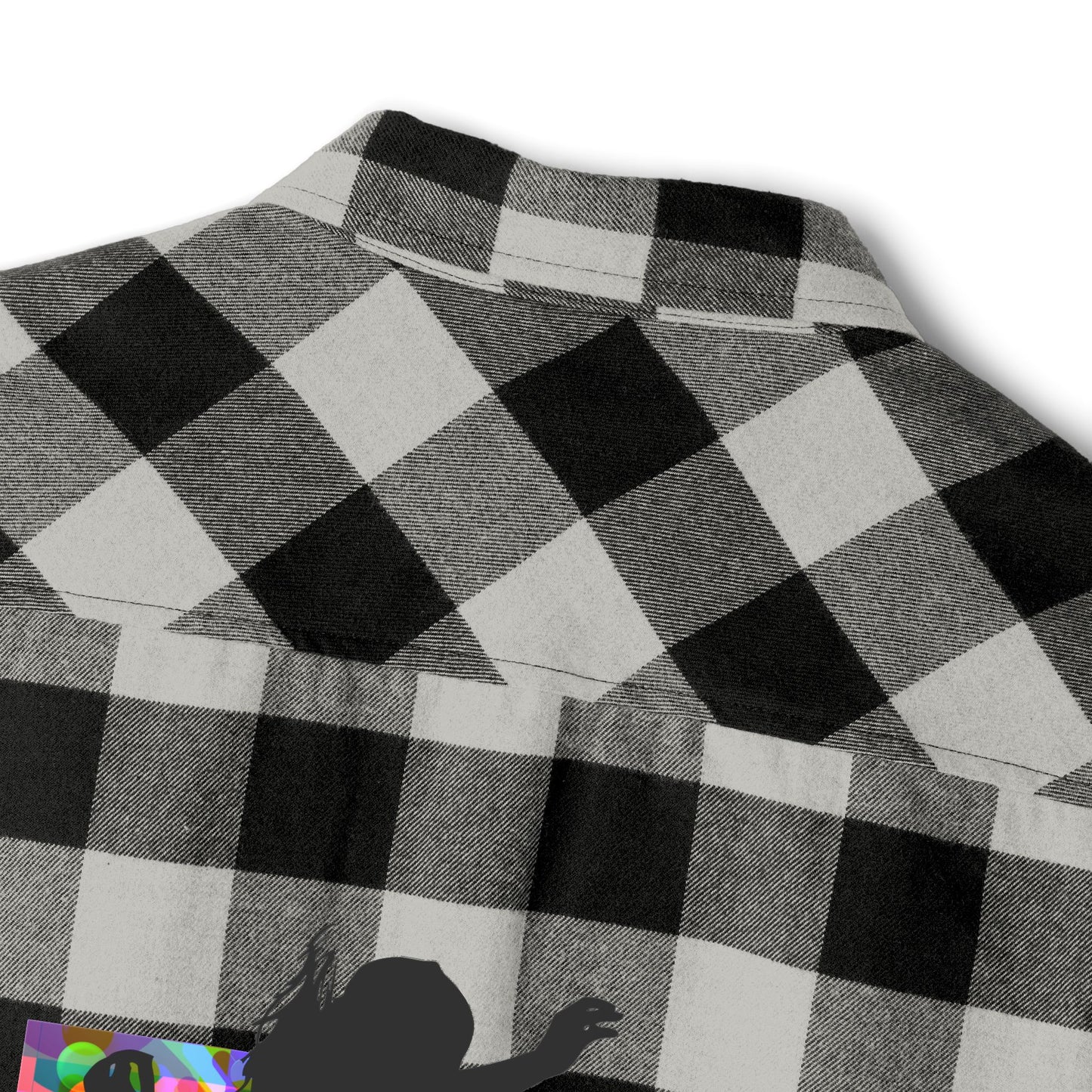 Levels Premium Collection Flannel Shirt – Unisex Streetwear Button-Up with "Levels Pictures Textures" Front Text and Bold Dancer Silhouette Back Graphic