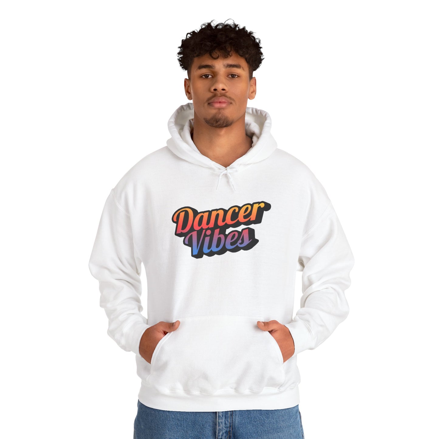 "Dancer Vibes" Unisex Hooded Sweatshirt – Colorful Retro Dance Graphic Hoodie for Dance Lovers