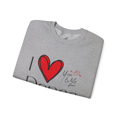 "I Love Dance" Unisex Crewneck Sweatshirt – Hand-Drawn Heart & Note Graphic Dance Lover Pullover