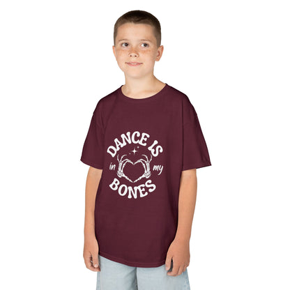 “Dance Is in My Bones” Halloween Dance T-Shirt with Cute Skeleton Heart Graphic - Kids Heavy Cotton™ Tee