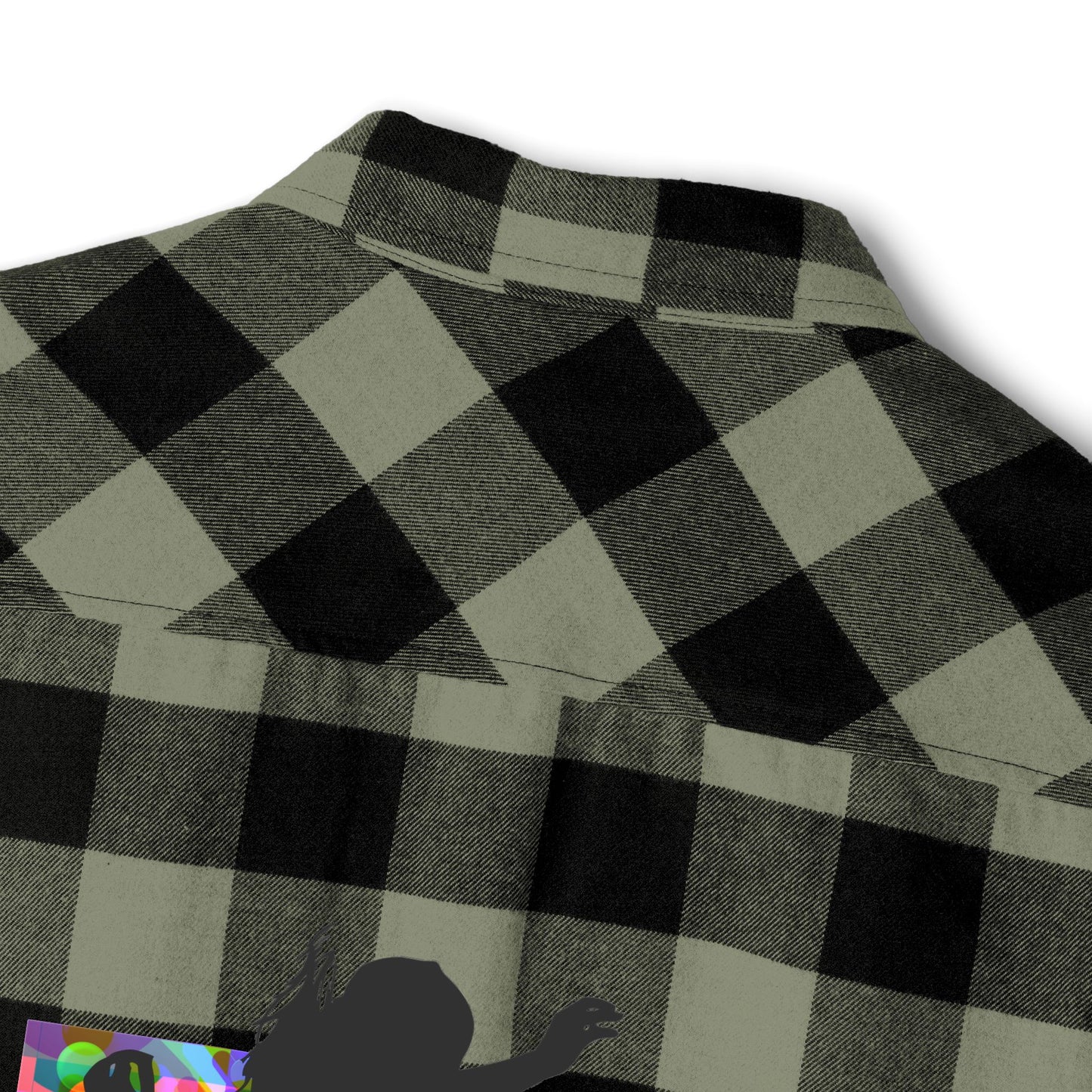 Levels Premium Collection Flannel Shirt – Unisex Streetwear Button-Up with "Levels Pictures Textures" Front Text and Bold Dancer Silhouette Back Graphic