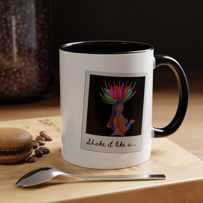 "Shake It Like a..." Accent Coffee Mug – Fun Dance Quote Ceramic Mug for Dancers and Music Lovers
