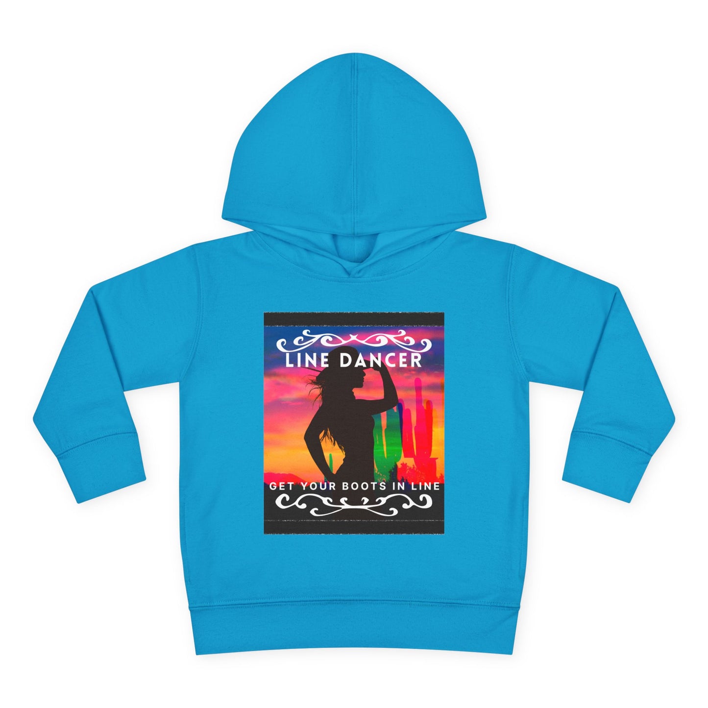 "Line Dancer, Get Your Boots in Line" Streetwear Dance Graphic – Toddler Pullover Hoodie