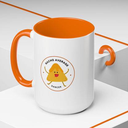 "Nacho Average Dancer" Accent Coffee Mug – Funny Dance Pun Ceramic Mug with Nacho Graphic for Dancers