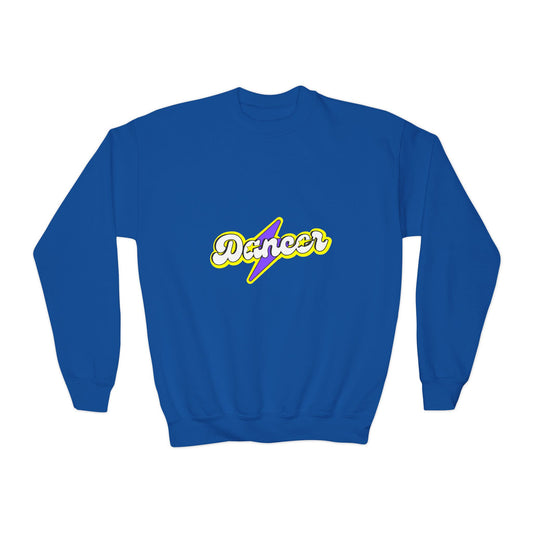 "Dancer" Youth Crewneck Sweatshirt – Superhero-Inspired Dance Graphic Pullover for Kids and Teens