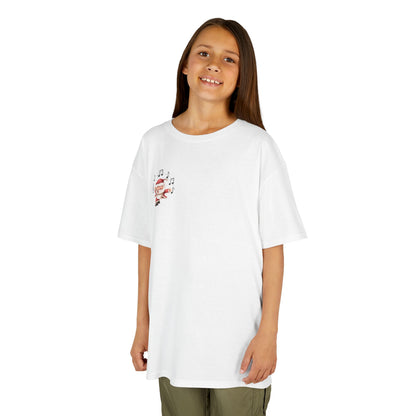 “5-eee and a 6-eee and a Ho, Ho, Ho” YOUTH Short Sleeve Tee with Playful Dancing Santa Front & Back – Festive Christmas Dance Tee for Dancers & Studios