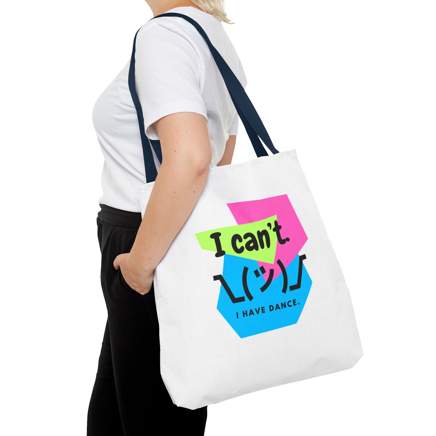"I Can't. I Have Dance." – 80s Retro Emoji Canvas Tote Bag for Dancers | Funny Dance Quote Reusable Shoulder Bag