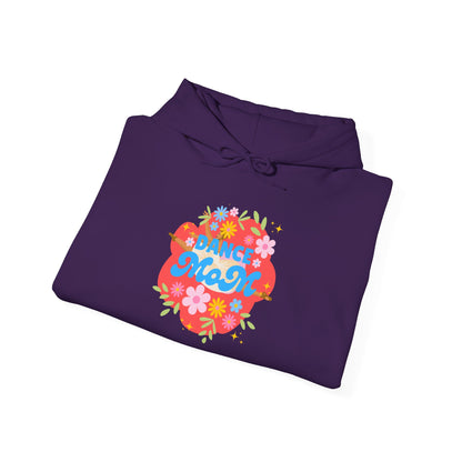"Dance Mom" Superhero Hoodie – Floral Front Graphic & Fun Back Design | Unisex Hooded Sweatshirt for Proud Dance Parents
