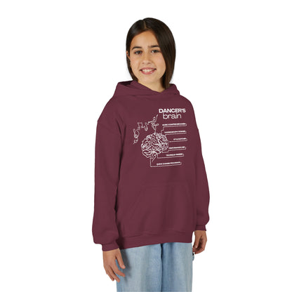 “Dancer’s Brain” Unisex Youth Hoodie with Funny Dance Brain Graphic – Personalized Dance Hoodie for Kids & Teens, Custom Name or Studio Option