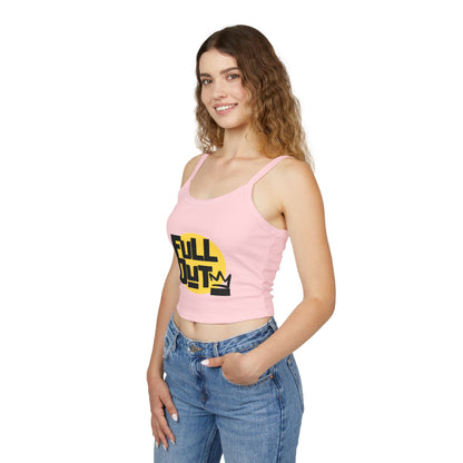 "Full Out" Women’s Spaghetti Strap Tank Top – Bold Streetwear-Inspired Dance Graphic | Trendy Dancewear for Performers, Classes & Everyday Style