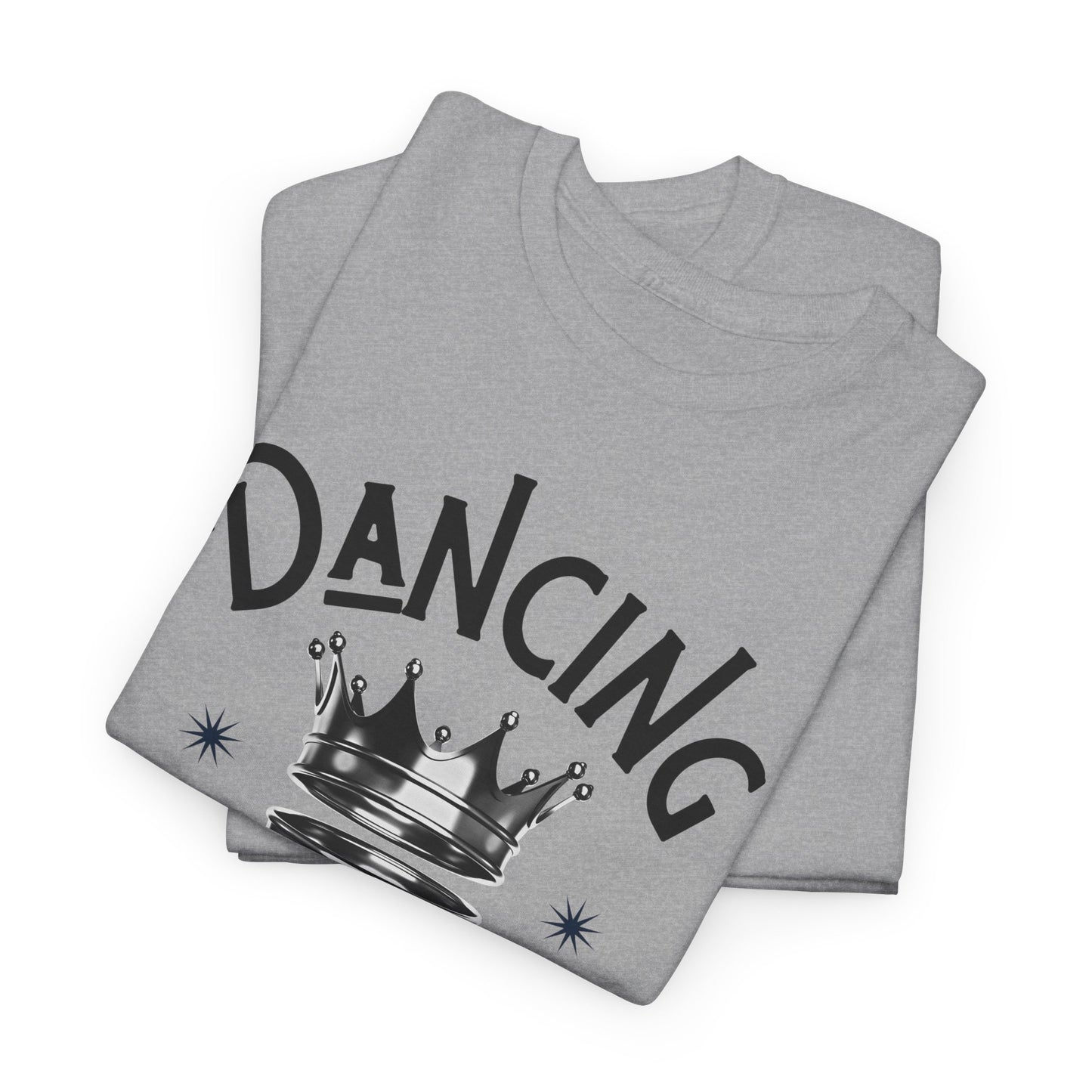 “Dancing Queen" Unisex Heavy Cotton T-Shirt with Crown Graphic – Dance-Inspired Graphic Tee for Adults & Kids
