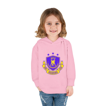 "Jeté Dance Gear" Toddler Pullover Fleece Hoodie – Collegiate-Inspired Dancer Graphic Sweatshirt for Kids