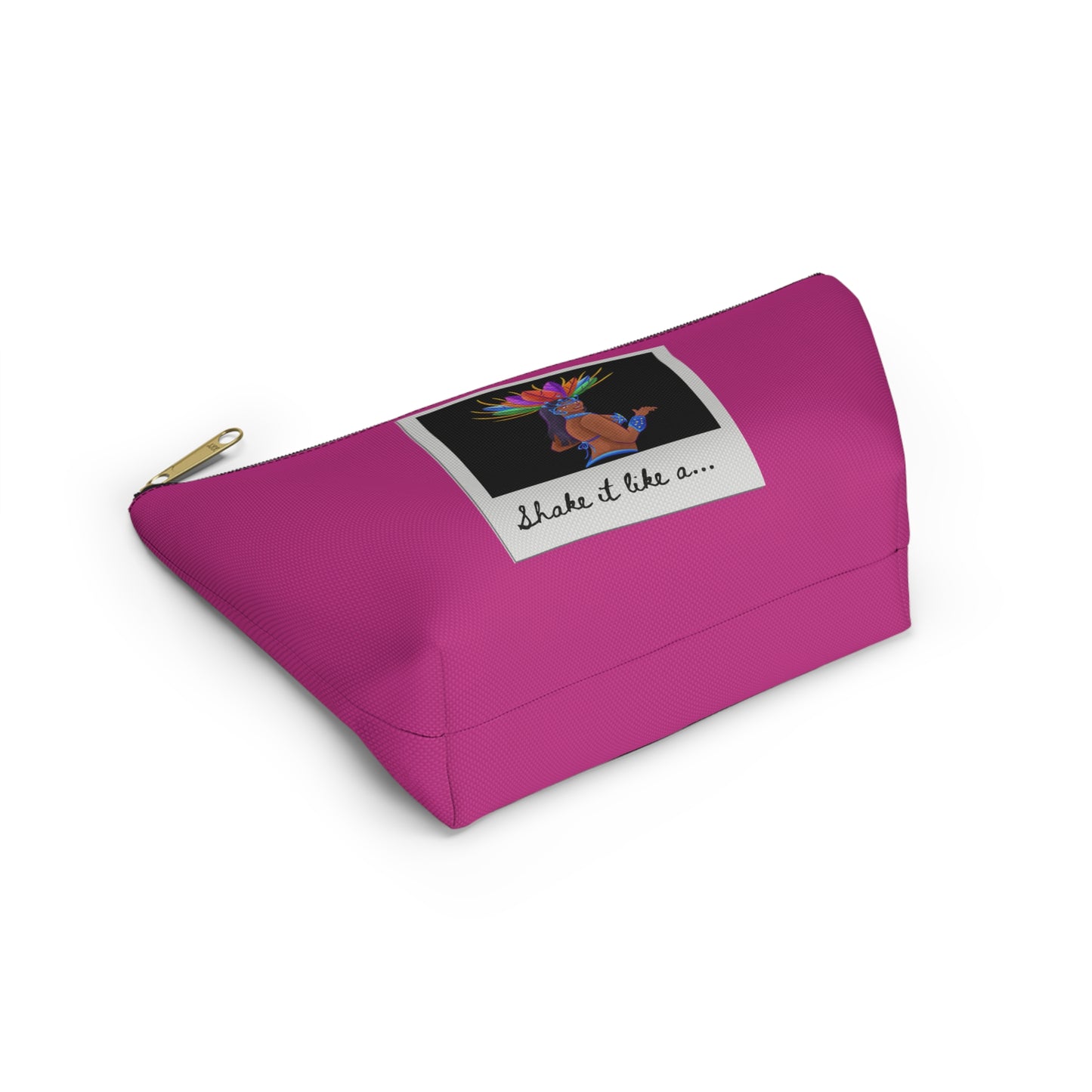 "Shake It Like a..." Makeup Bag – Carnival-Inspired Samba Dancer Graphic – Fun Dance-Themed Zipper Pouch for Cosmetics, Travel & Accessories