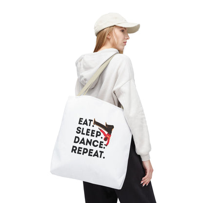 "Eat Sleep Dance Repeat" B-Boy Canvas Tote Bag – Hip-Hop Dancer Graphic Dance Tote for Everyday Use