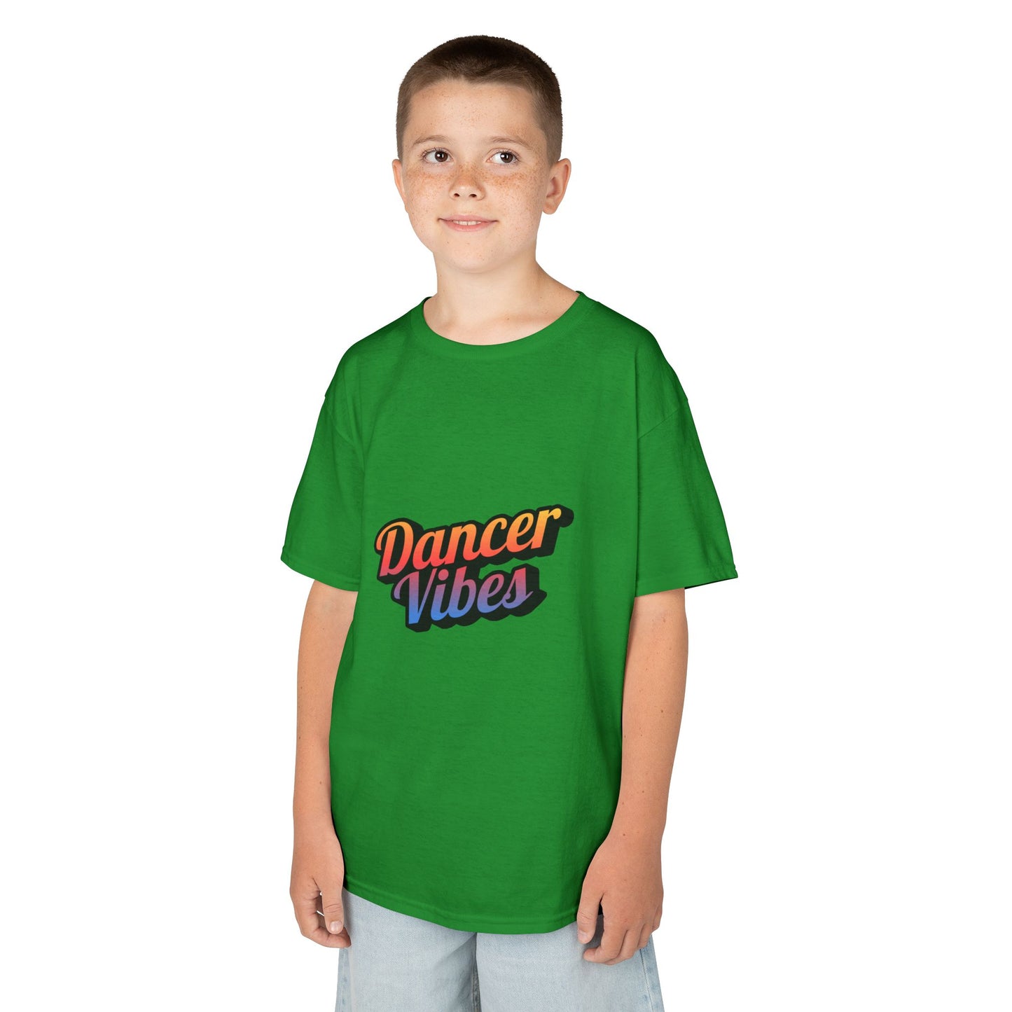 “Dancer Vibes” Colorful Graphic Tee for Kids | Dance-Themed Short Sleeve Shirt - Youth Dance T-Shirt