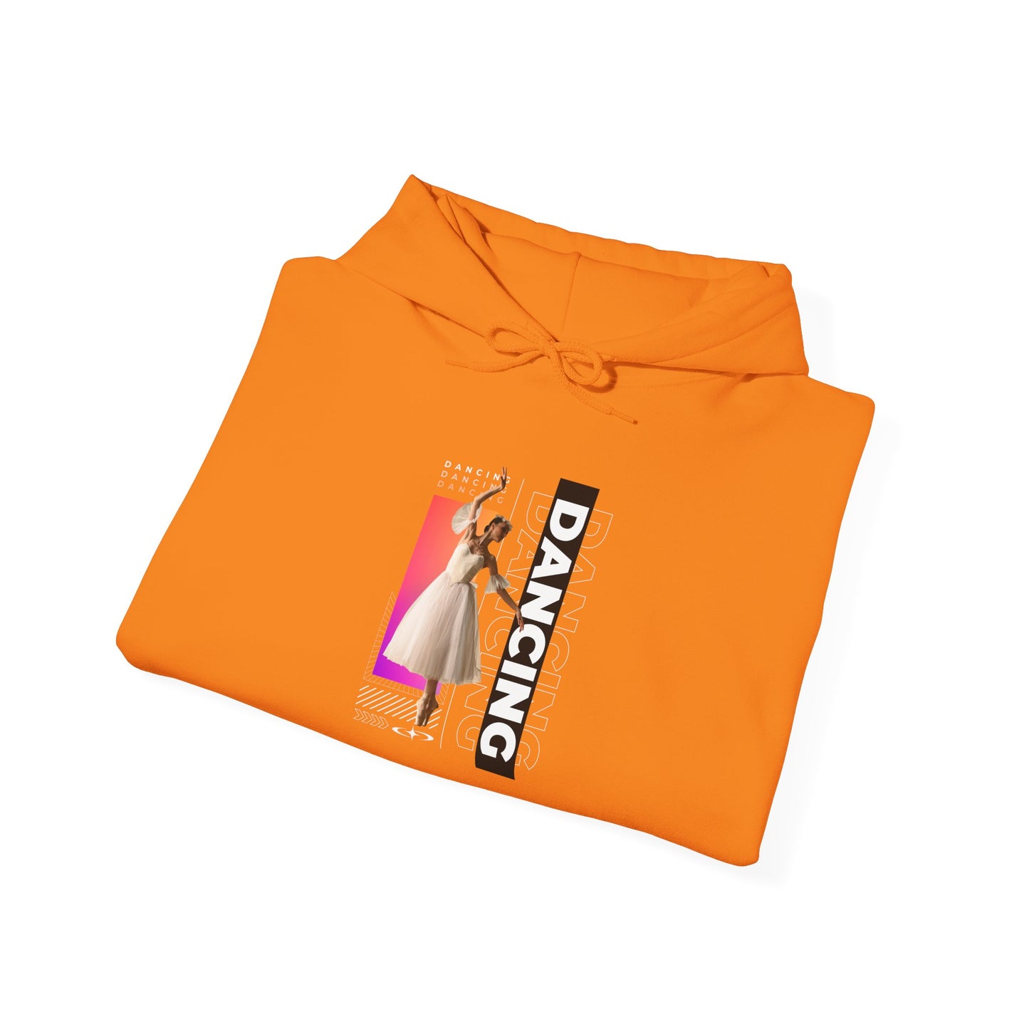 “Dancing” Text with Streetwear-Style Female Dancer Graphic - Unisex Heavy Blend™ Hooded Sweatshirt – Cozy Dance Hoodie for Ballet & Hip-Hop Enthusiasts