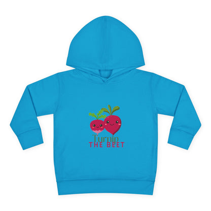 "Turnip the Beet "Toddler Pullover Hoodie – Cute Vegetable Dance Pun Graphic Fleece Sweatshirt for Kids