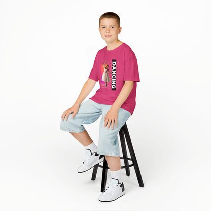 “Dancing” Youth Short Sleeve T-Shirt – Streetwear-Inspired Female Dancer Graphic – Trendy Kids Dance T-Shirt for Girls