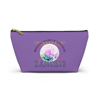 "Boogie, Hustle, Groove - Dancing" Retro Dance-Inspired Makeup Bag | Funky Bold Accessory Pouch for Dancers