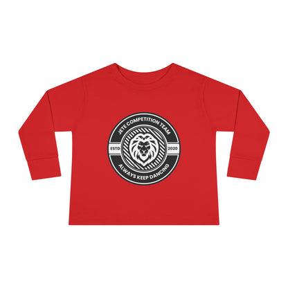 "Jeté Competition Team – Always Keep Dancing" Toddler Dance T-Shirt – Collegiate-Inspired Emblem Graphic Long Sleeve Tee for Kids
