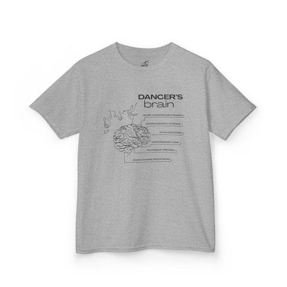 “Dancer’s Brain” Youth Short Sleeve Tee with Funny Dance Brain Graphic – Personalized Dance T-Shirt for Kids & Teens, Custom Name or Studio Option
