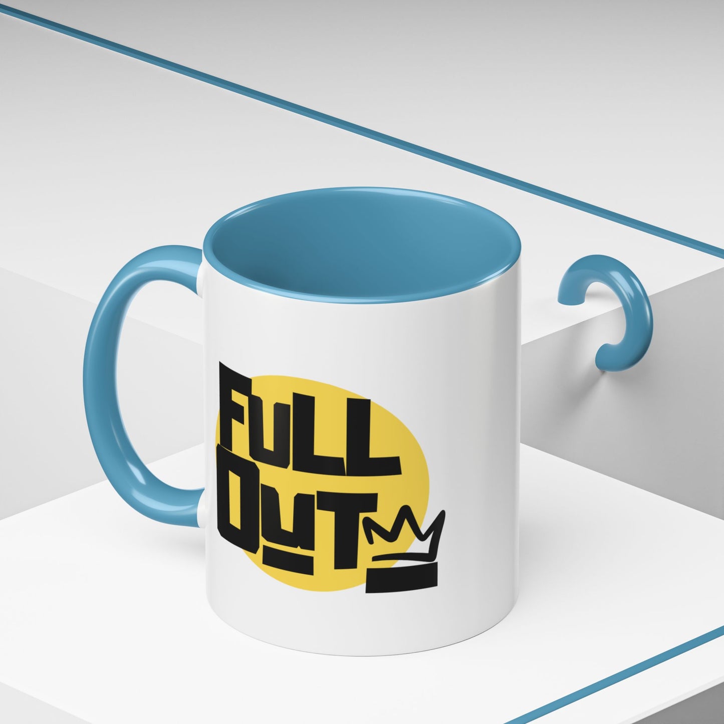 "Full Out" Accent Coffee Mug – Streetwear Dance Mug with Crown Graphic for Dancers