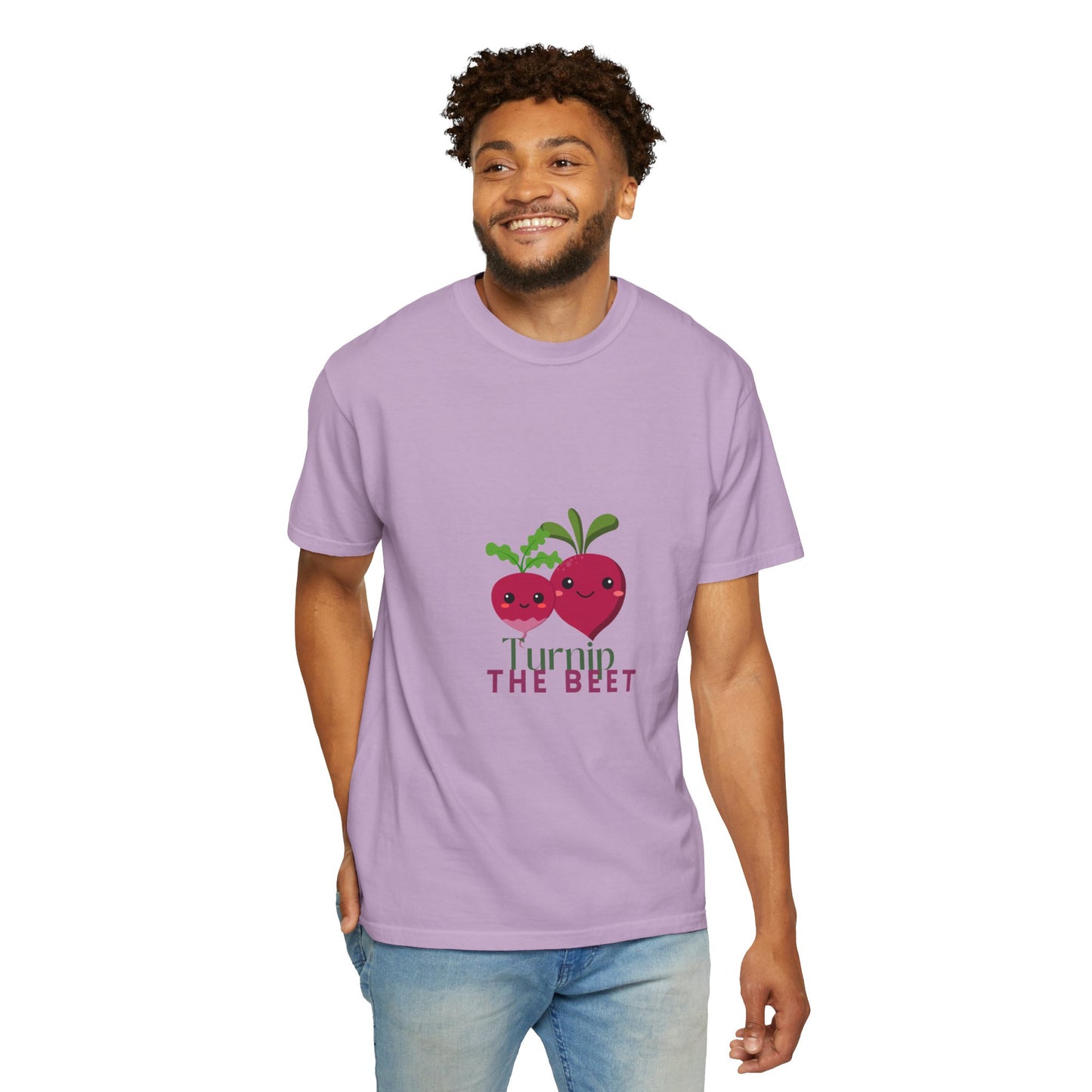 "Turnip the Beet" Unisex Garment-Dyed T-Shirt – Cute Veggie Dance Pun Graphic Tee – Funny Foodie Shirt for Dancers & Music Lovers