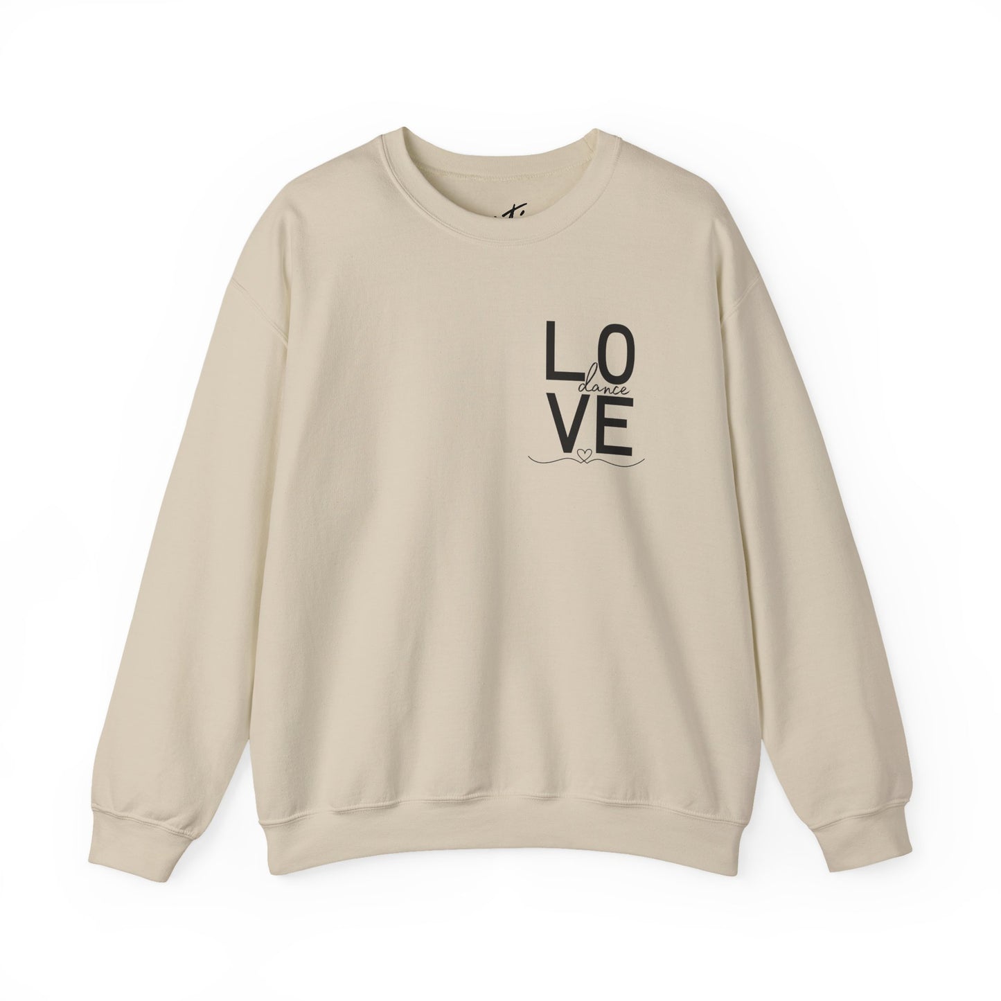 "LOVE Dance" Unisex Crewneck Sweatshirt – Script Letter Graphic Dance Lover Pullover