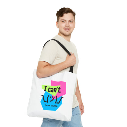 "I Can't. I Have Dance." – 80s Retro Emoji Canvas Tote Bag for Dancers | Funny Dance Quote Reusable Shoulder Bag