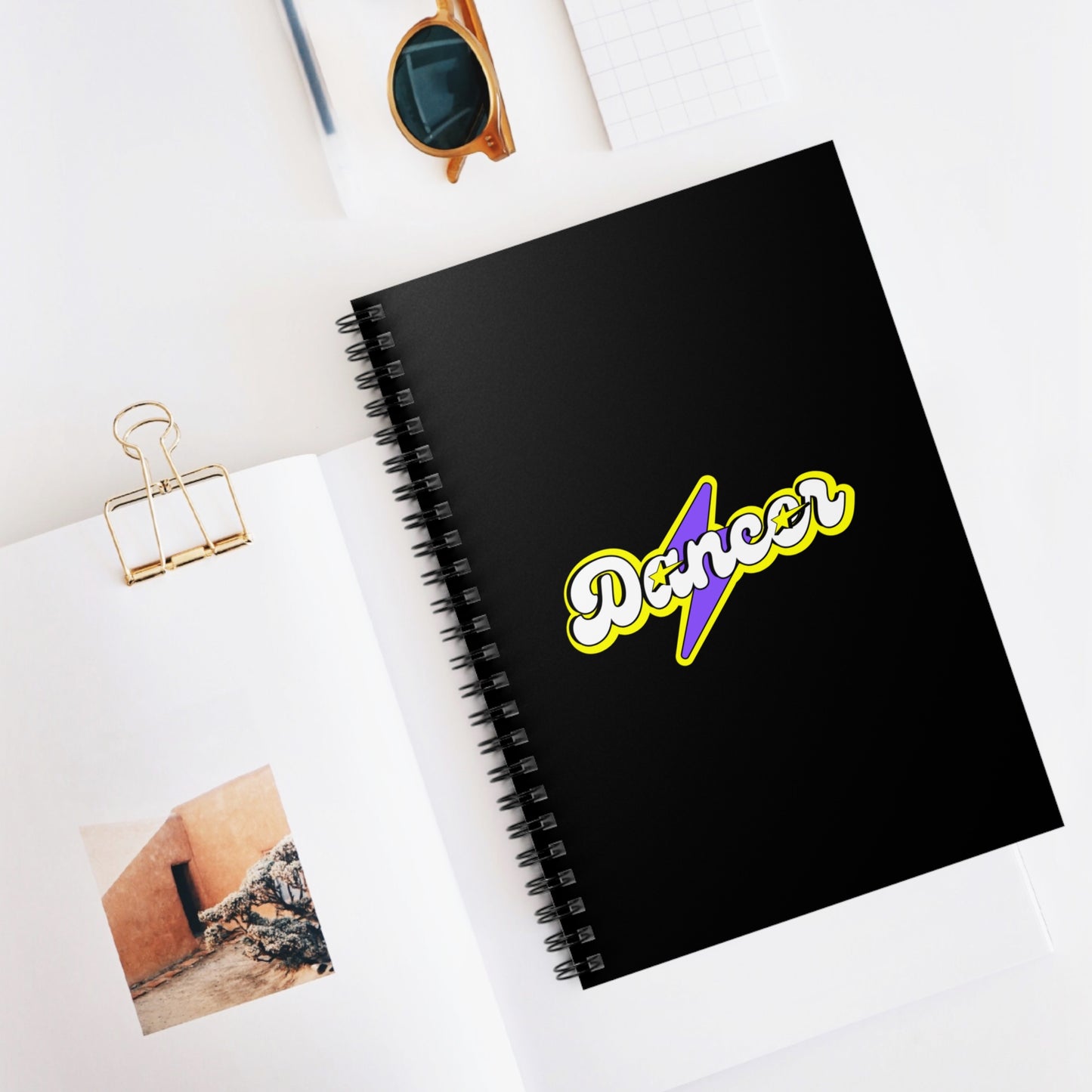 "Dancer" Spiral Notebook – Superhero-Inspired Text Graphic Journal for Dancers, Students & Creative Writers