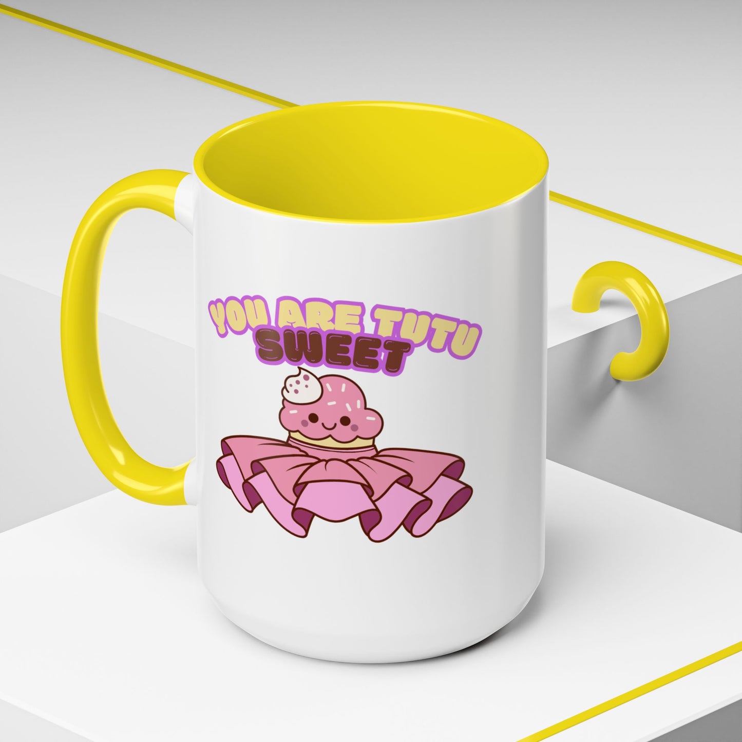 "You Are Tutu Sweet" Accent Coffee Mug – Cute Ballet Pun with Kawaii Ceramic Mug for Dancers and Dance Lovers