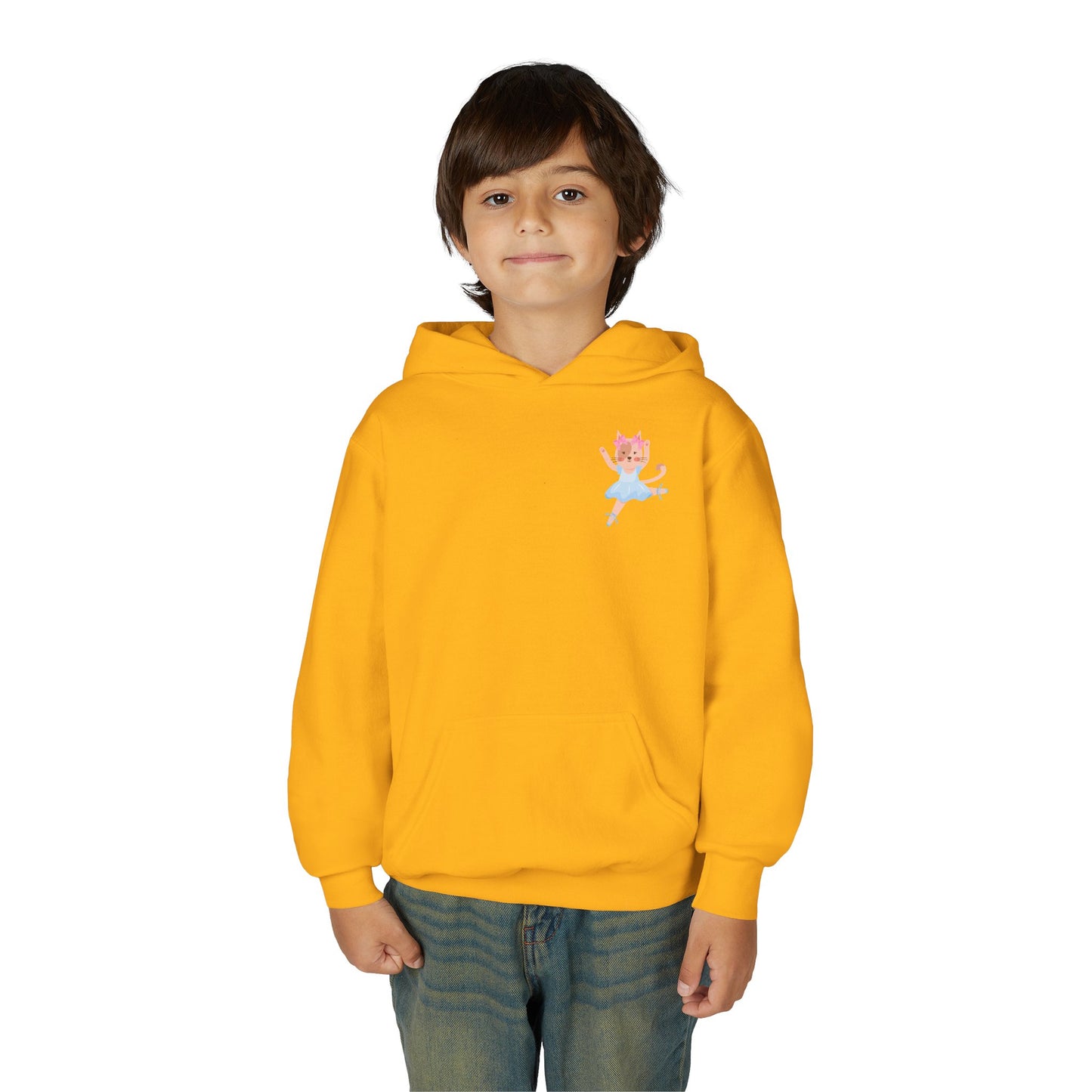 “Every Meow & Then I Dance” Adorable Dancing Cat Graphic | Cute Cat Dance Hoodie for Kids & Young Ballet Enthusiasts - Unisex Youth Hoodie