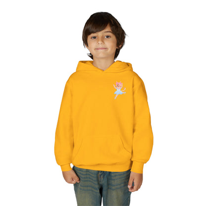 “Every Meow & Then I Dance” Adorable Dancing Cat Graphic | Cute Cat Dance Hoodie for Kids & Young Ballet Enthusiasts - Unisex Youth Hoodie