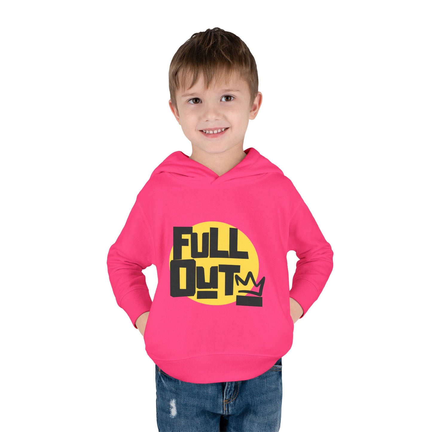 "Full Out" Toddler Pullover Hoodie – Bold Streetwear-Inspired Dance Graphic Fleece Sweatshirt for Kids