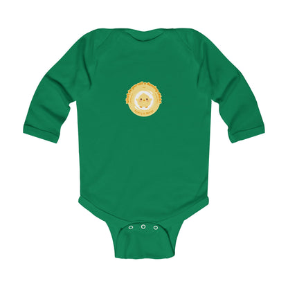 "What do you call a dancing chick? Poultry in Motion" Infant Long Sleeve Bodysuit – Funny Dancing Chick Baby Outfit, Cute Dance-Themed Baby Gift 🐥💃