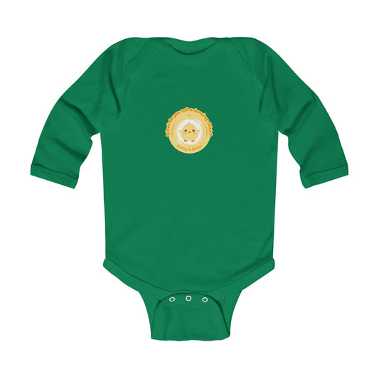 "What do you call a dancing chick? Poultry in Motion" Infant Long Sleeve Bodysuit – Funny Dancing Chick Baby Outfit, Cute Dance-Themed Baby Gift 🐥💃