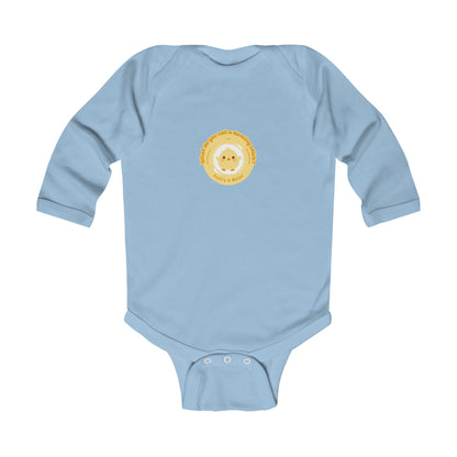 "What do you call a dancing chick? Poultry in Motion" Infant Long Sleeve Bodysuit – Funny Dancing Chick Baby Outfit, Cute Dance-Themed Baby Gift 🐥💃