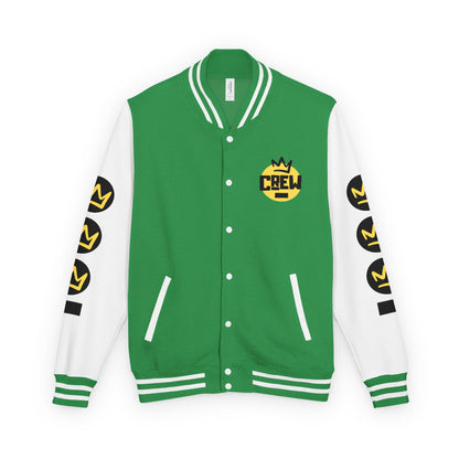 Full Out Premium Collection Letterman Jacket – Unisex Heavyweight Varsity Jacket with "Full Out" Back Graphic and "Crew" Front Design