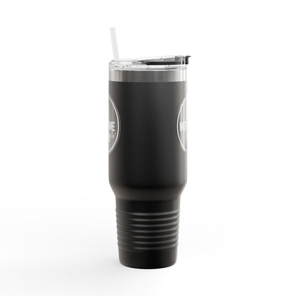 "One More Time Is a Lie" Dance Emblem 40oz Insulated Stainless Steel Travel Mug – Bold Graphic Tumbler for Dancers