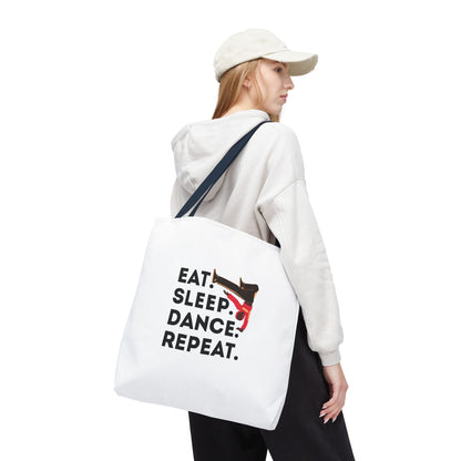 "Eat Sleep Dance Repeat" B-Boy Canvas Tote Bag – Hip-Hop Dancer Graphic Dance Tote for Everyday Use
