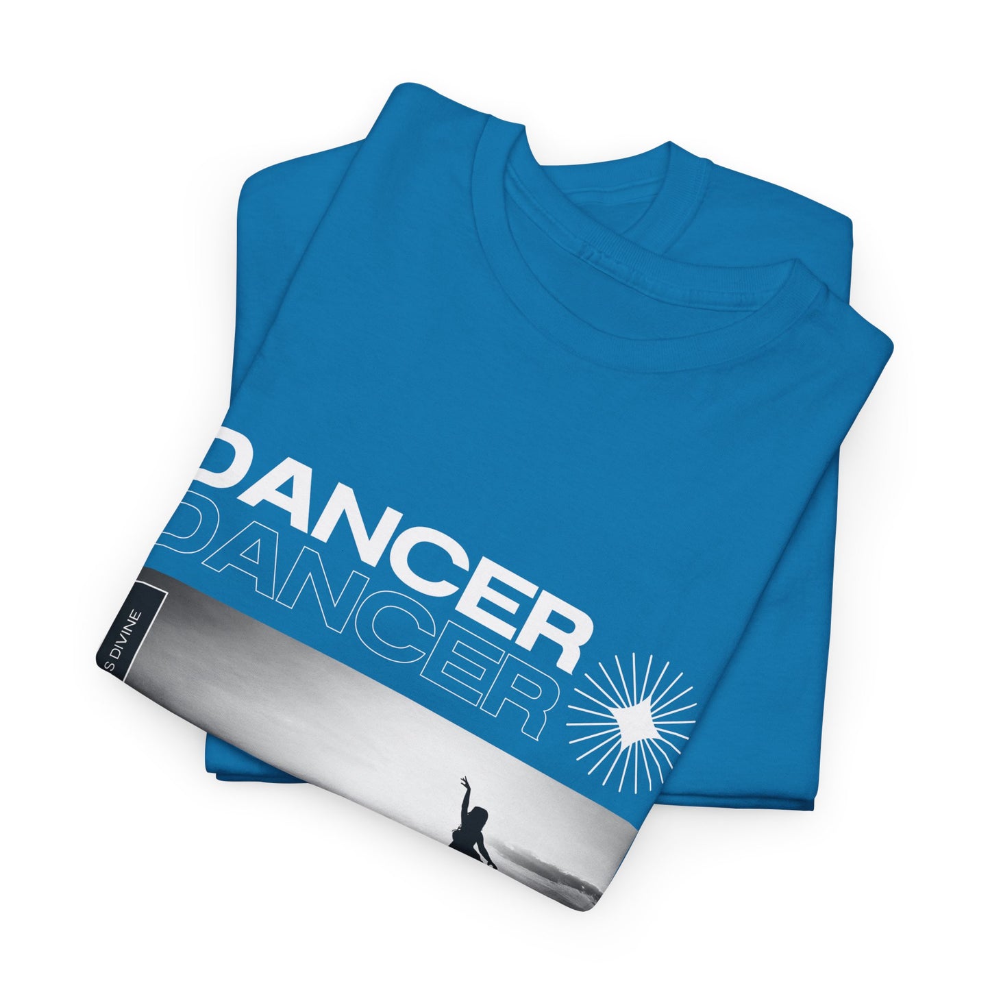 "Dancer" Arabesque Beach Scene Unisex Heavy Cotton Tee – Streetwear-Inspired Ballet Dance Graphic T-Shirt