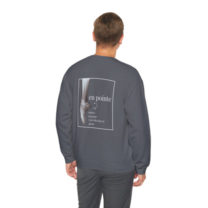 “I Dance en Pointe” - Optional Personalized Sleeve - Ballet Unisex Heavy Blend™ Crewneck Sweatshirt with Front and Back Print