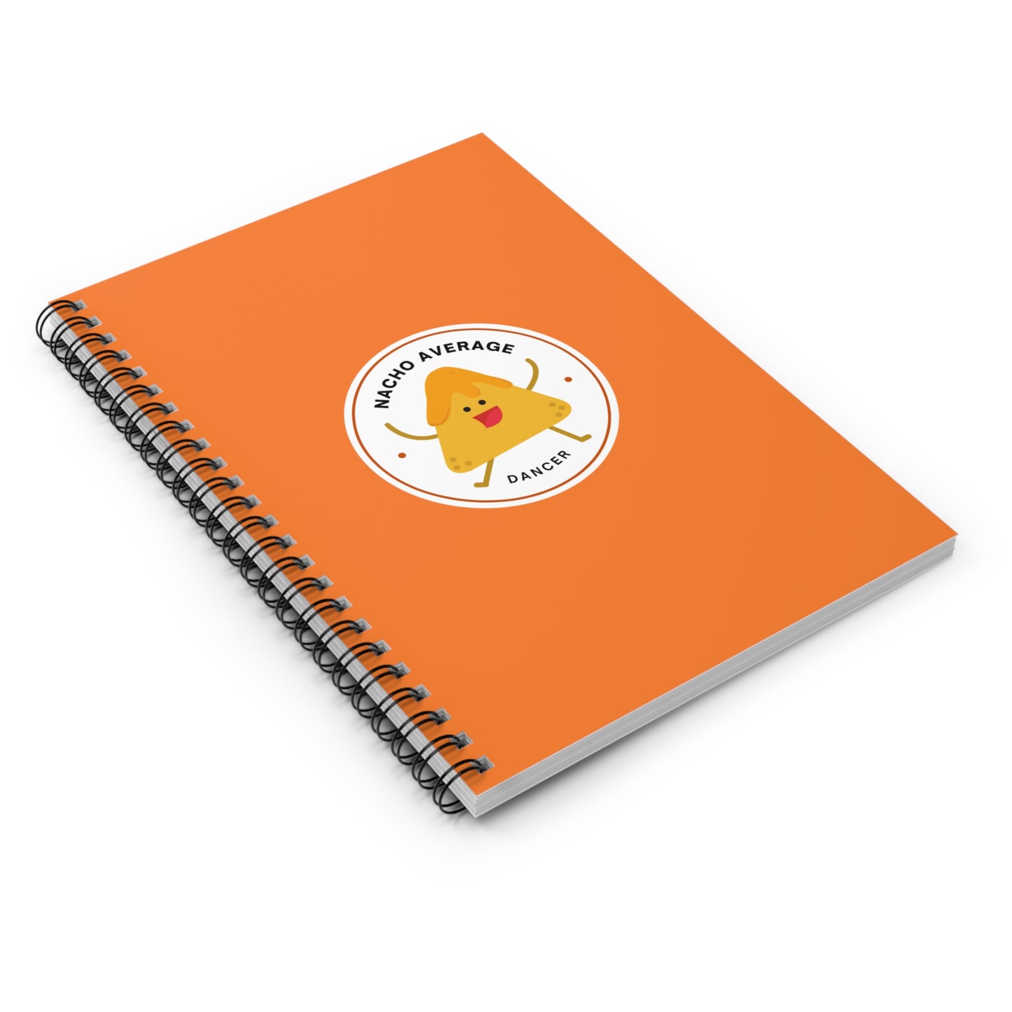 "Nacho Average Dancer" Spiral Notebook – Funny Dance Pun Journal with Cute Dancing Nacho Graphic for Dancers & Snack Lovers