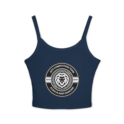 "Jeté Competition Team – Always Keep Dancing" Women’s Spaghetti Strap Tank Top – Collegiate-Inspired Dance Graphic | Stylish Team Apparel for Dancers & Performers