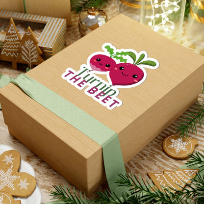 "Turnip the Beet" Kiss-Cut Sticker – Cute Vegetable Dance Pun Graphic – Fun Dance-Themed Vinyl Sticker for Laptops, Journals & Water Bottles