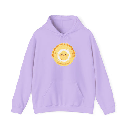 "What do you call a dancing chick? Poultry in Motion" Unisex Dance Hoodie – Funny Dancing Chick Graphic Sweatshirt for Dancers
